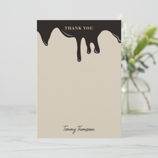 チョコレートのテーマにぴったりなオリジナルデザイン サンキューカード (スタンド正面)