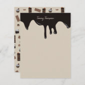 チョコレートのテーマにぴったりなオリジナルデザイン ノートカード (正面/裏面)