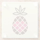 チョコレートのパイナップルとピンクのハート ガラスコースター (裏面)