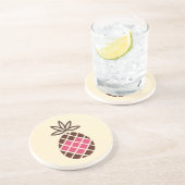 チョコレートのパイナップルとピンクのハート コースター (側面)