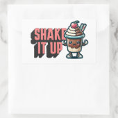 チョコレートのミルクシェイクパンを振り上げる 長方形シール (バッグ)