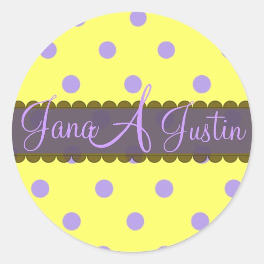 チョコレートのモノグラムのステッカー箱 ラウンドシール (正面)