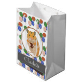 チョコレートの卵を持つイースターハムスター ミディアムペーパーバッグ (正面アングル)