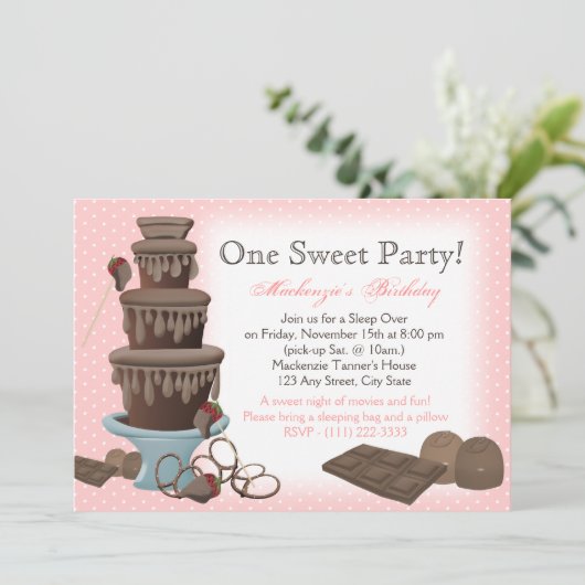 チョコレートの噴水映画のお泊まり 招待状 (スタンド正面)