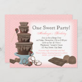 チョコレートの噴水映画のお泊まり 招待状 (正面/裏面)