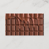 チョコレートの塊の上に滴る溶けたチョコレート 名刺 (裏面)