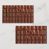 チョコレートの塊の上に滴る溶けたチョコレート 名刺 (正面/裏面)