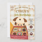 チョコレートの子犬の誕生日招待状 招待状 (正面)