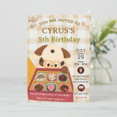 チョコレートの子犬の誕生日招待状 招待状 (スタンド正面)