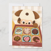 チョコレートの子犬の誕生日招待状 招待状 (裏面)