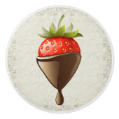 チョコレートの引き出し引き出しのデカダンなイチゴ セラミックノブ (正面)