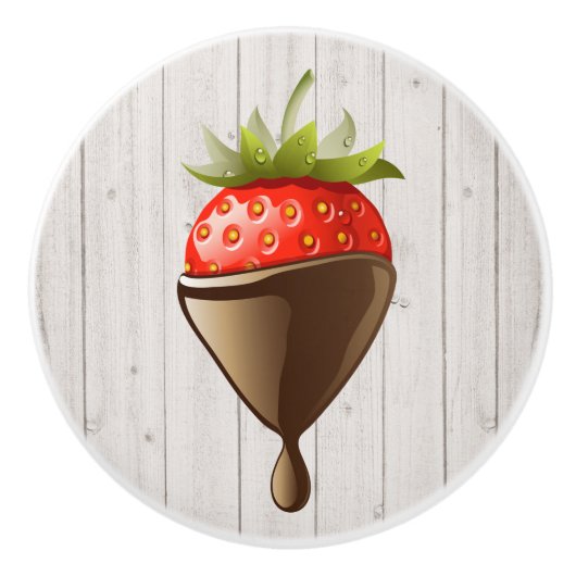 チョコレートの引き出し引き出しのデカダンなイチゴ セラミックノブ (正面)