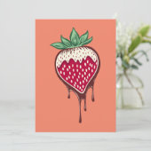 チョコレートの招待状に浸したイチゴ 招待状 (スタンド正面)