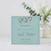 チョコレートの気分のミニマル結婚式RSVP カード (スタンド正面)