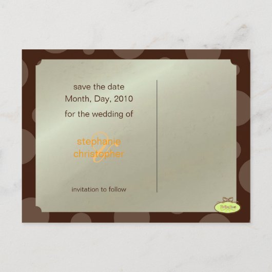 チョコレートの泡/日付の保存フォトポストカード、 案内ポストカード (裏面)