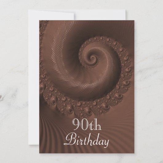 チョコレートの波と渦 90歳の誕生日 招待状 (正面)