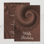 チョコレートの波と渦 90歳の誕生日 招待状 (正面/裏面)
