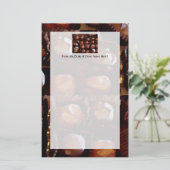 チョコレートの箱、心をそそるチョコレート・キャンディ 便箋 (スタンド正面)