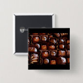 チョコレートの箱、心をそそるチョコレート・キャンディ 缶バッジ (正面&裏面)