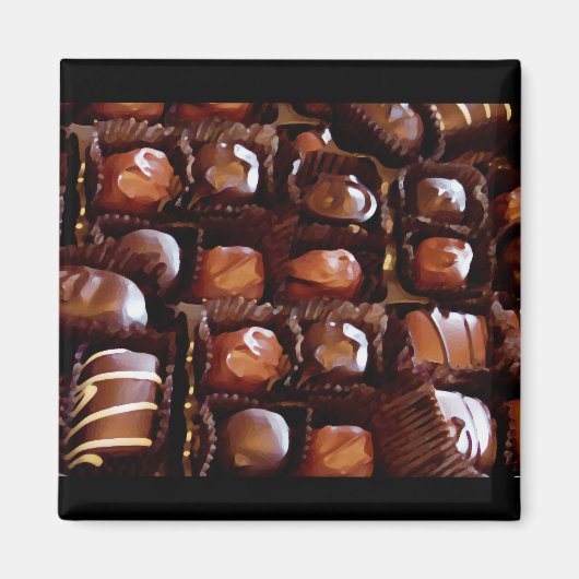 チョコレートの箱，魅力的なチョコレートキャンディ マグネット (正面)