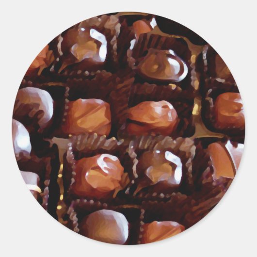 チョコレートの箱,魅力的なチョコレートキャンディ ラウンドシール (正面)