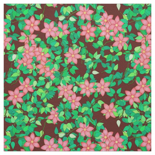 チョコレートの背景にピンク色の花 ファブリック (見本)