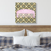 チョコレートの背景にラベンダーコーム キャンバスプリント (インサイチュ (寝室))