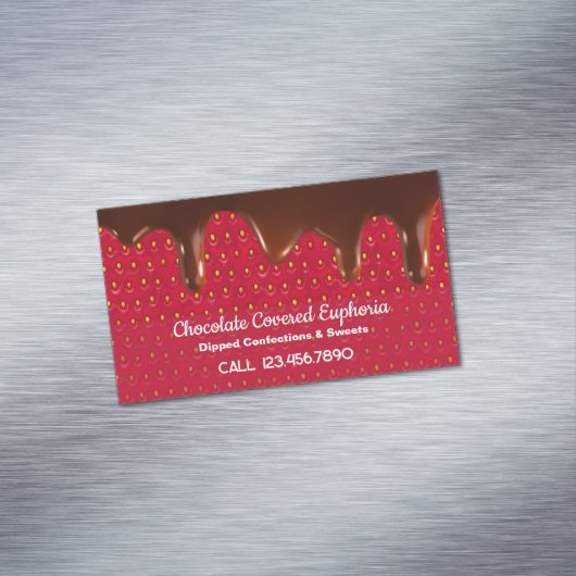 チョコレートの覆いになったイチゴ マグネット名刺 (インサイチュ)
