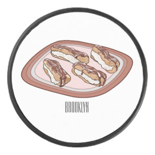 チョコレートのeclair漫画イラストレーション アイスホッケーパック