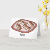 チョコレートのeclair漫画イラストレーション カード (黄色い花)