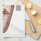 チョコレートのeclair漫画イラストレーション キッチンタオル (四つ折り)