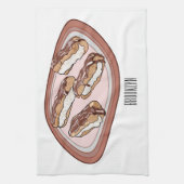 チョコレートのeclair漫画イラストレーション キッチンタオル (縦)