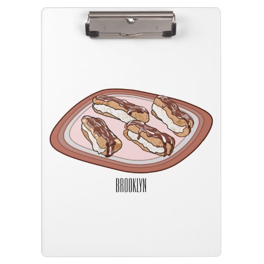 チョコレートのeclair漫画イラストレーション クリップボード (正面)