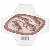 チョコレートのeclair漫画イラストレーション サッカーボール (フラット)