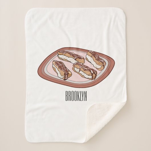 チョコレートのeclair漫画イラストレーション シェルパブランケット (正面)