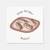 チョコレートのeclair漫画イラストレーション スタンダードカクテルナプキン (正面)