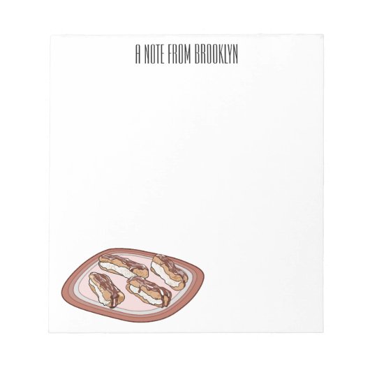 チョコレートのeclair漫画イラストレーション ノートパッド (正面)