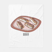 チョコレートのeclair漫画イラストレーション フリースブランケット (正面)