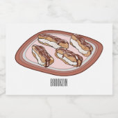 チョコレートのeclair漫画イラストレーション フードラベル (シングルラベル)