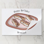 チョコレートのeclair漫画イラストレーション ペーパーパッド (折り畳み)