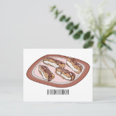 チョコレートのeclair漫画イラストレーション ポストカード (スタンド正面)