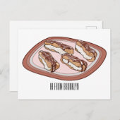 チョコレートのeclair漫画イラストレーション ポストカード (正面/裏面)