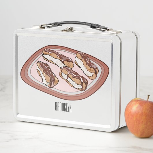 チョコレートのeclair漫画イラストレーション メタルランチボックス (インサイチュ)