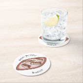 チョコレートのeclair漫画イラストレーション ラウンドペーパーコースター (インサイチュ)