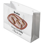 チョコレートのeclair漫画イラストレーション ラージペーパーバッグ (正面アングル)