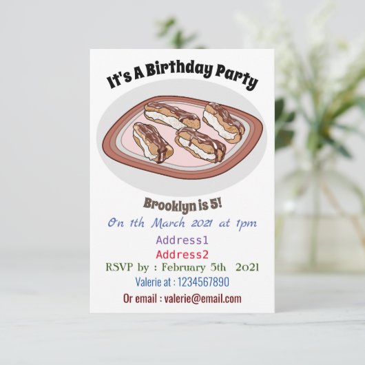 チョコレートのeclair漫画イラストレーション 招待状 (スタンド正面)