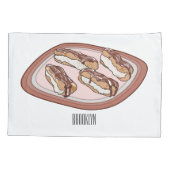 チョコレートのeclair漫画イラストレーション 枕カバー (裏面)