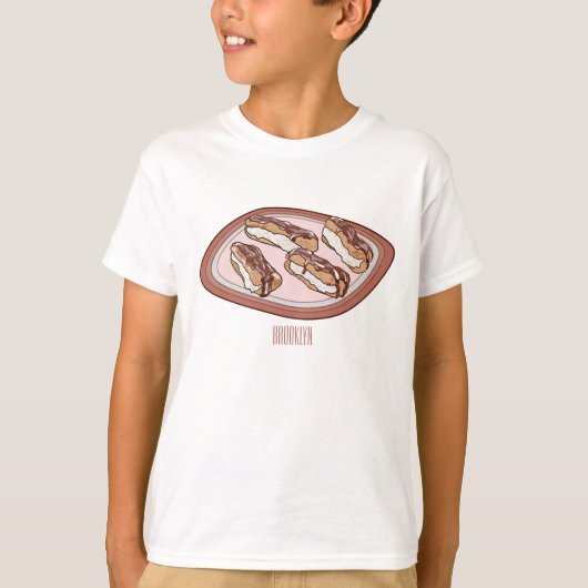 チョコレートのeclair漫画イラストレーション tシャツ (正面)