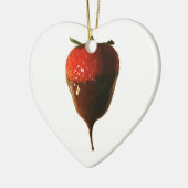 チョコレートはいちごを浸しました セラミックオーナメント (左)