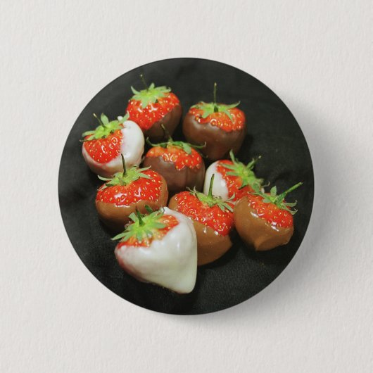 チョコレートはいちごを浸しました 缶バッジ (正面)